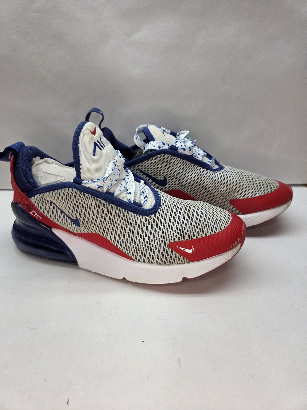 Nike Kids' Air Max 270 USA Mesh Sneakers - Red, Navy, White Size 3Y